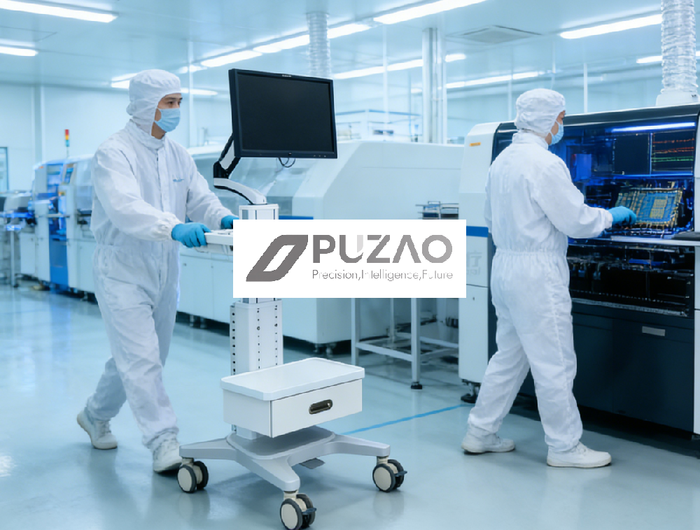 某知名企业无尘生产车间定制移动操作台车